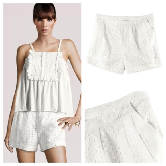 H&M // conscious collection white eyelet shorts - Picture 1 of 16